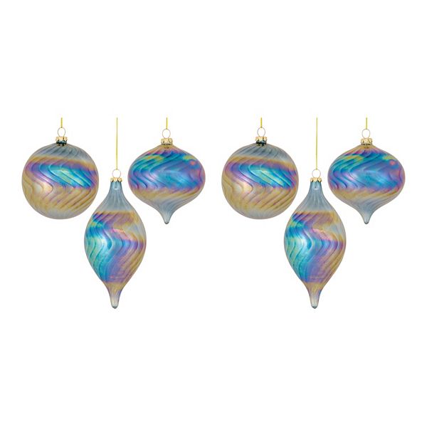 Melrose Iridescent Swirl 6-pc. Ornament Set Melrose