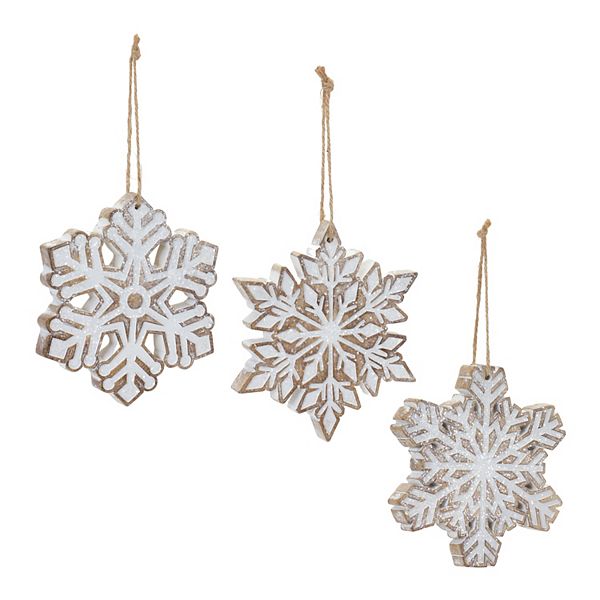 Melrose Glitter Snowflake 3-pc. Ornament Set Melrose