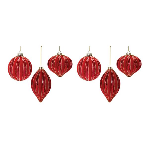 Melrose Mercury Glass 6-pc. Ornament Set Melrose