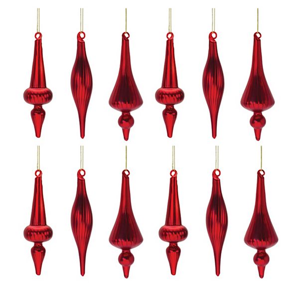 Melrose Ribbed Finial 12-pc. Ornament Set Melrose