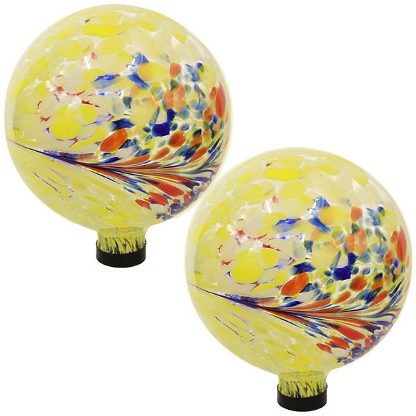 Sunnydaze Set of 2 10" Glass Outdoor Gazing Ball Globes Sunnydaze Decor