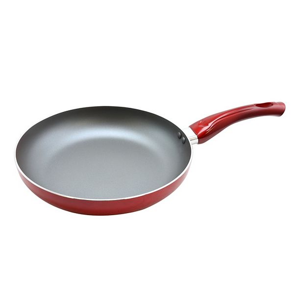 Oster Sato 10 Inch Aluminum Frying Pan in Metallic Red Oster Cocina