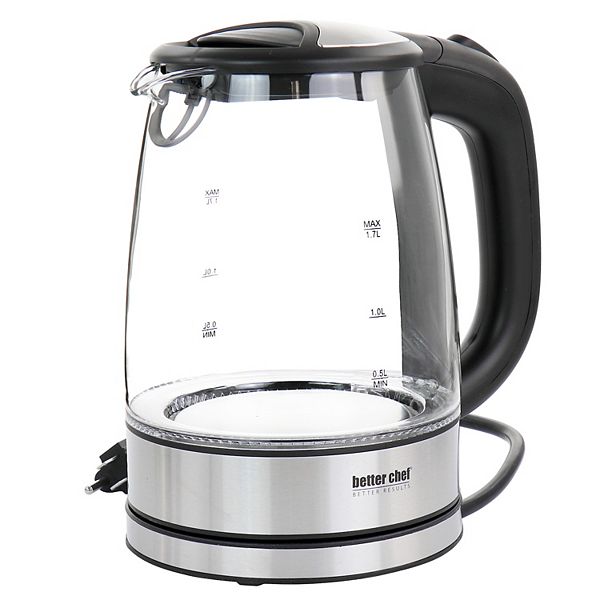 Better Chef 1.7 Liter 360 Degree Glass Cordless Electric Kettle Better Chef