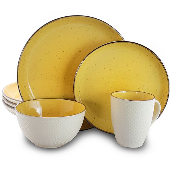 Elama Mellow-Yellow 16-Piece Dinnerware Set Elama