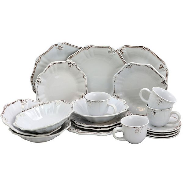 Elama Fleur De Lys 20-Piece Dinnerware Set Elama