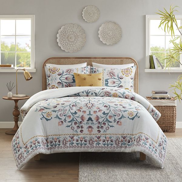 Madison Park Chloe 4-Piece Floral Comforter Set with Throw Pillow Madison Park