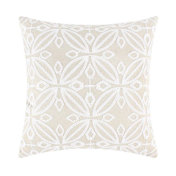 Levtex Home Aliza White Embroidered Medallion Throw Pillow Levtex