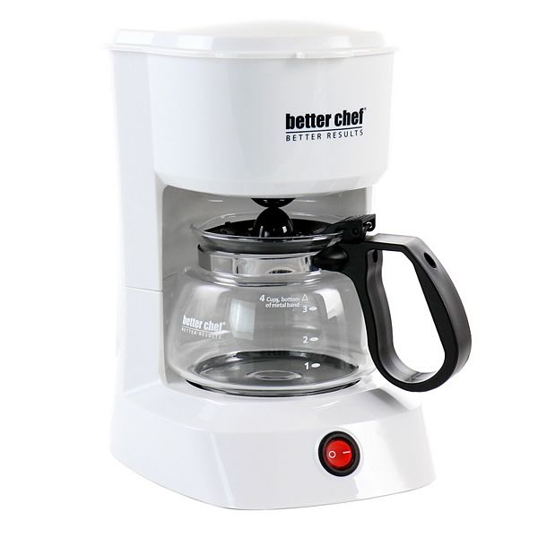 Better Chef 4 Cup Compact Coffee Maker with Removable Filter Basket Better Chef