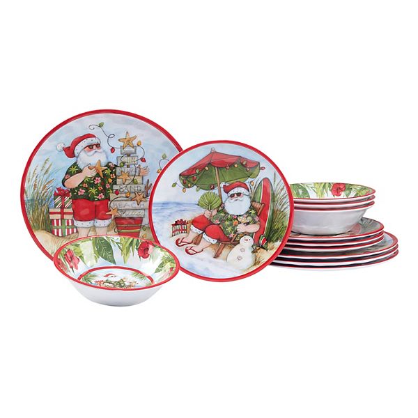 Certified International 12-Piece Santa's Wish Dinnerware Set Certified International