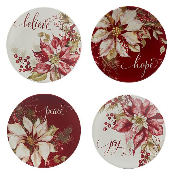 Certified International Set of 4 Winter's Joy Dessert Plates Certified International