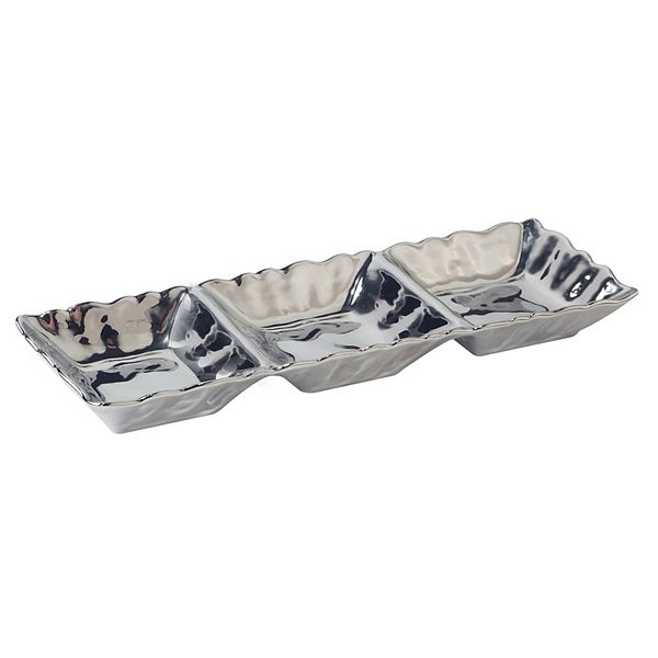 Certified International Silver Coast 3-Section Tray Certified International