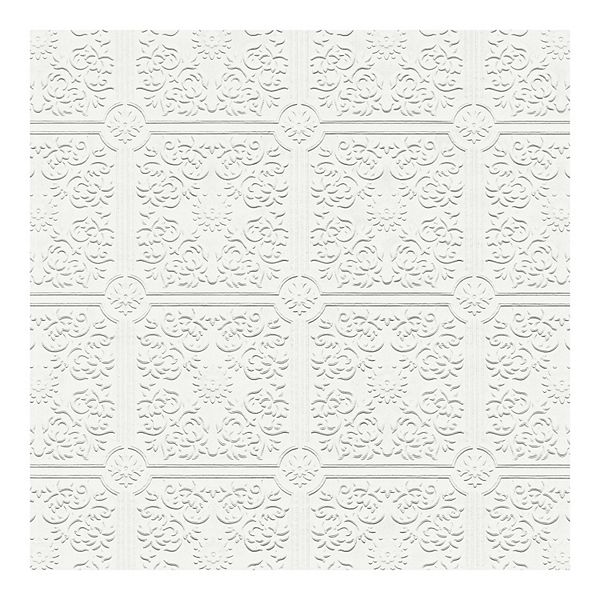 Brewster Home Fashions Faux Tin Ceiling Square Pre-Pasted Wallpaper BREWSTER