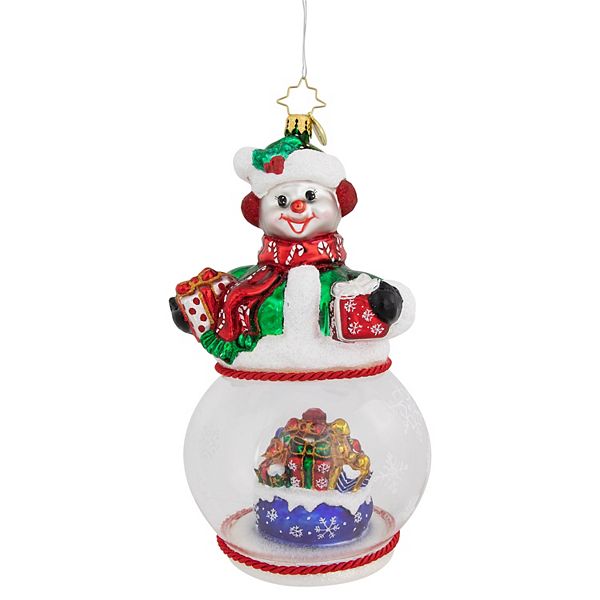 Christopher Radko Chilly and Cheery Snowman with Presents Glass Christmas Ornament 1021014 Christopher Radko