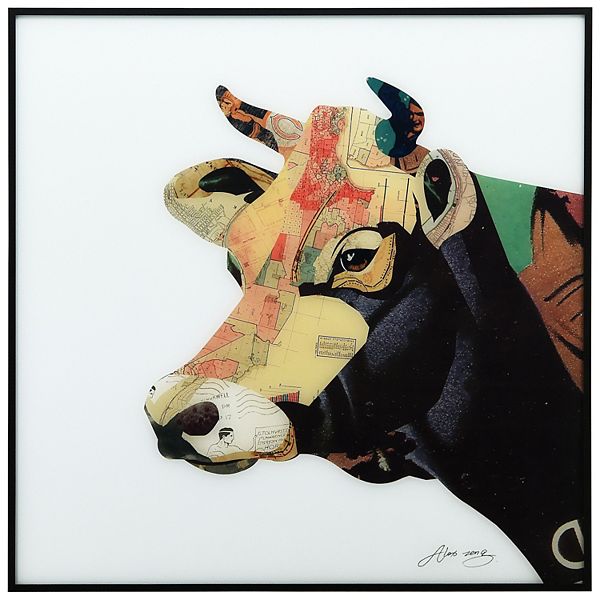 Empire Art Direct Bull Collage Framed Wall Art Empire Art Direct