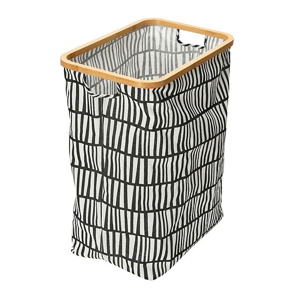 Household Essentials Bamboo Rimmed Rectangle Laundry Hamper Household Essentials