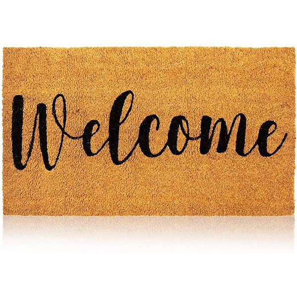 Natural Coir Doormat, Welcome Mat for Front Door (30 x 17 In) Juvale