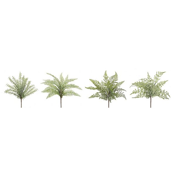 Set of 12 Fern Bush Artificial Plants 16" Diva At Home