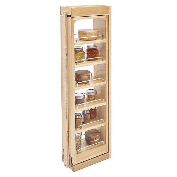 Rev-a-shelf Pullout Wall Filler Cabinet Wooden Organizer, 39" Hgt, 432-wf39-6c Rev-A-Shelf