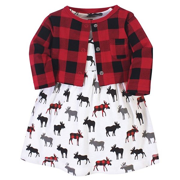 Детское Платье и Кардиган Hudson Baby Buffalo Plaid Moose Hudson Baby