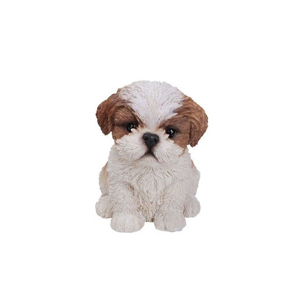 7.25" Brown and White Shih Tzu Puppy Figurine Hi-Line Gifts