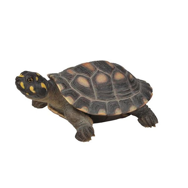 17.5" Gray and Yellow Spotted Turtle Outdoor Garden Statue Hi-Line Gifts