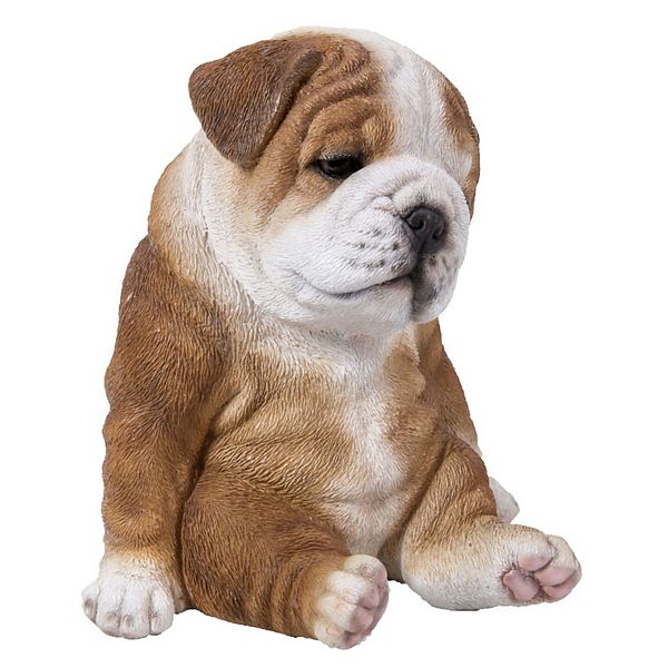 7" Brown and White Sitting Sleepy Bulldog Puppy Figurine Hi-Line Gifts