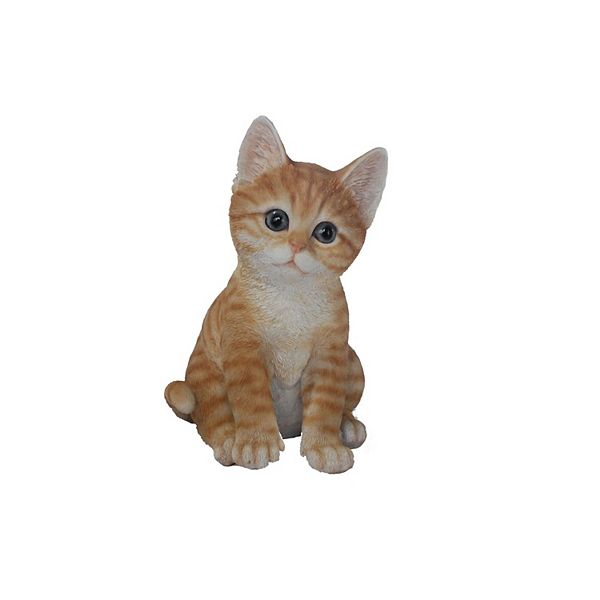 8" Orange and White Sitting Tabby Kitten Figurine Hi-Line Gifts