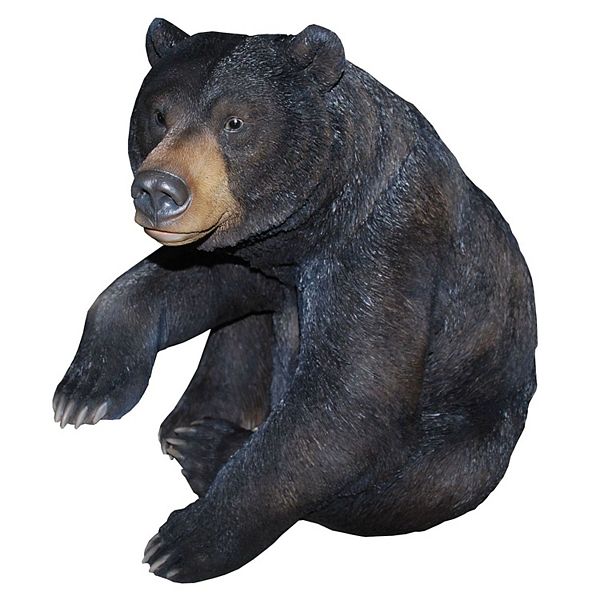 25.5" Black and Brown Bear Sitting Paw Up Statue Hi-Line Gifts