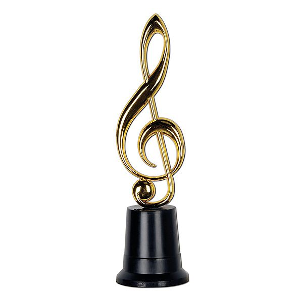 Pack of 6 Gold and Black Music Award Statuette 8.5" Party Central