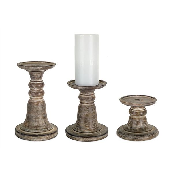 Set of 3 Antique Candle Holder 9.25" Diva At Home