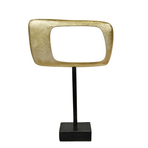 21.75" Gold and Brown Rhombus on Stand Sculpture Kingston Living