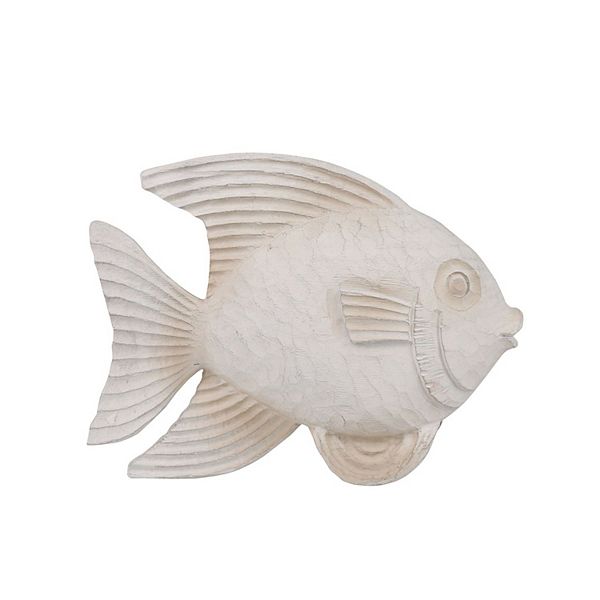 10" White Coastal Fish Detailed Tabletop Figurine Kingston Living