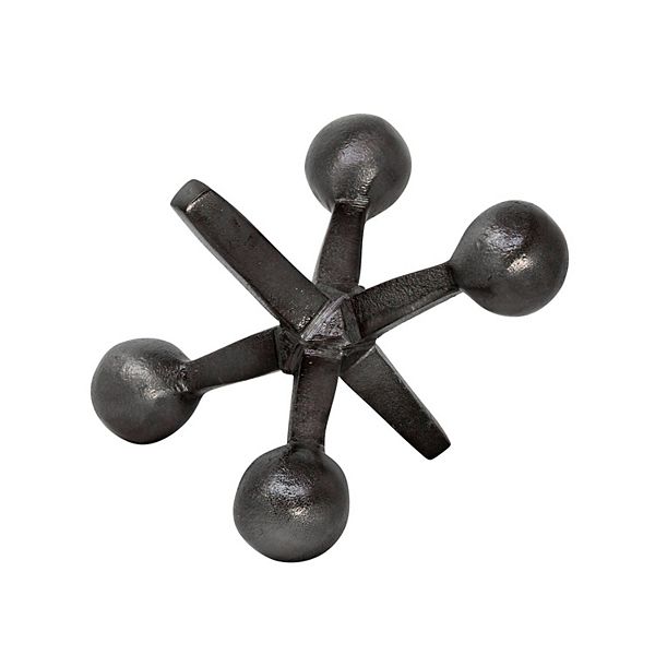 7" Black Sphere Jacks Sculpture Tabletop Decor Kingston Living