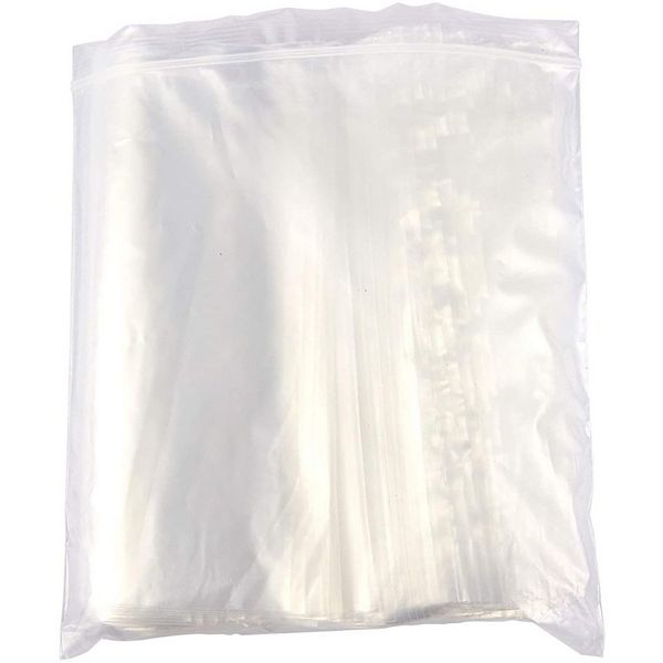 500-Pack 1 Gallon Clear Poly Bags Zip Lock Resealable Plastic Bags 11.9" x 10.6" Juvale