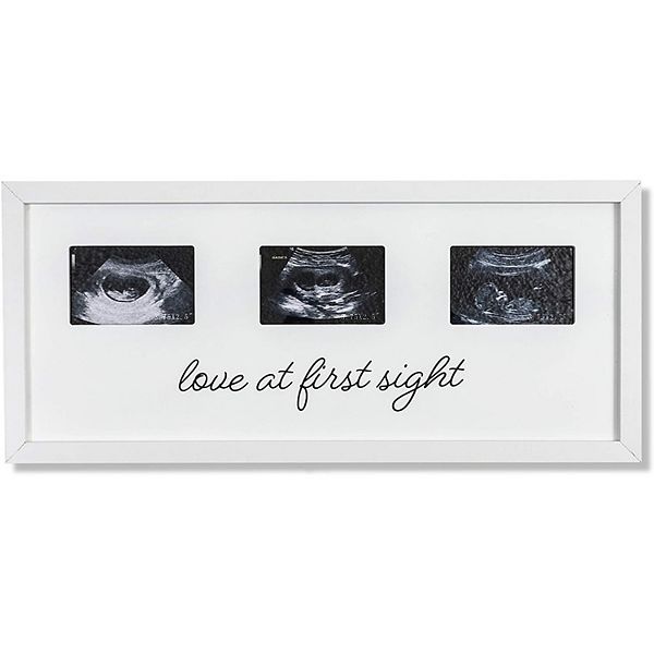 Juvale Sonogram Picture Frame for 3 Ultrasound Keepsake Photos (17 x 7.5 x 0.5 in) Juvale