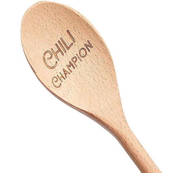 Wooden Serving Spoon for Cooking, Chili Champion, Gift (14 Inches) Farmlyn Creek