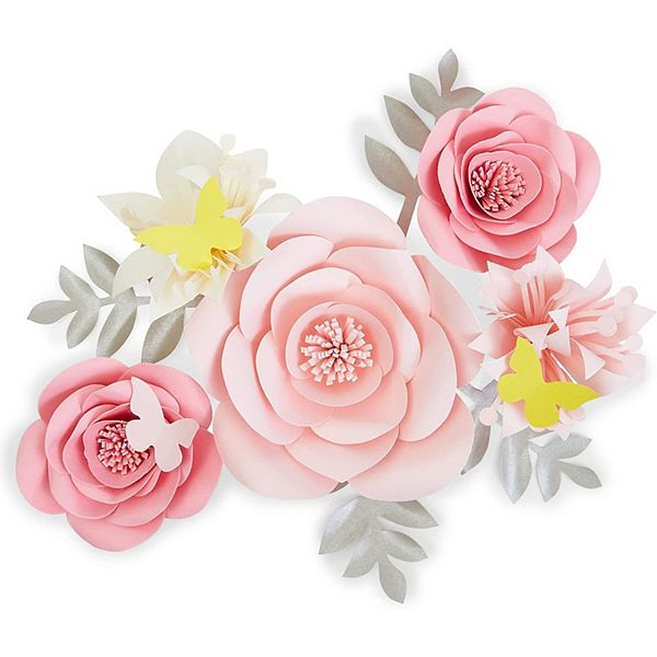 3D Paper Flowers, Pink Wall Decor (12 Pieces) Farmlyn Creek