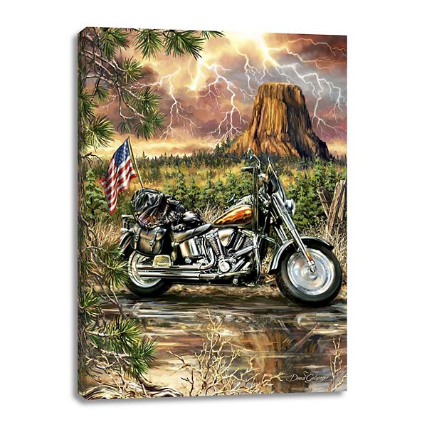 Green and Black The Open Road Rectangular Canvas Wall Art Decor 14" x 10" Glow Decor