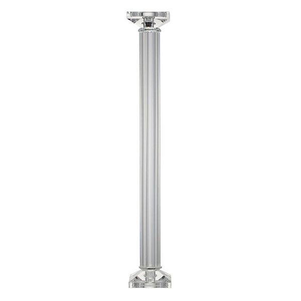 22.75" Clear Traditional Crystal Pillar Candle Holder A&B Home