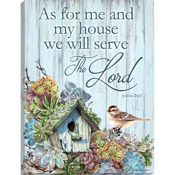 Blue and Brown Serve The Lord Wall Art Decor 18" x 24" Glow Decor