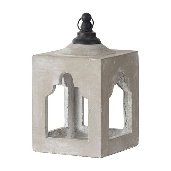 13" Gray and Black Contemporary Outdoor Garden Square Lantern A&B Home