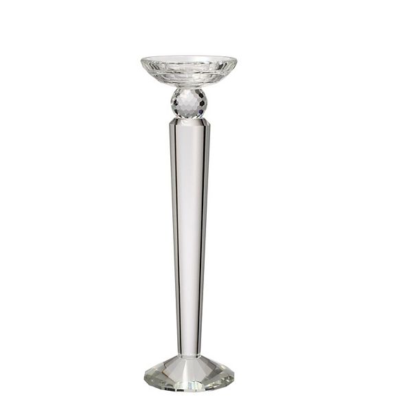 12" Clear Lucent Glass Pillar Candlestick A&B Home