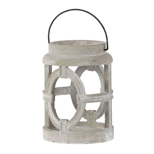 9.5" Gray and Black Contemporary Cylindrical Lantern A&B Home