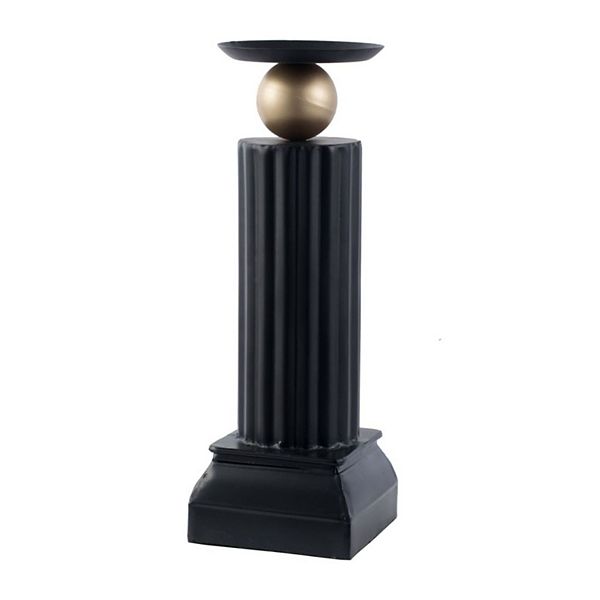 20.25" Black and Gold Pillar Candle Holder A&B Home