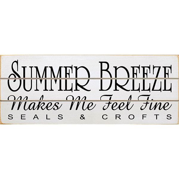 18" Black and White Rectangular Summer Breeze Makes Me Fell Fine Grooved Wood Sign Contemporary Home Living