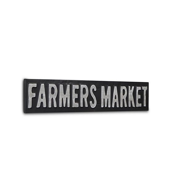 33.25" Black and Gray Contemporary "FARMERS MARKET" Wall Decor Contemporary Home Living