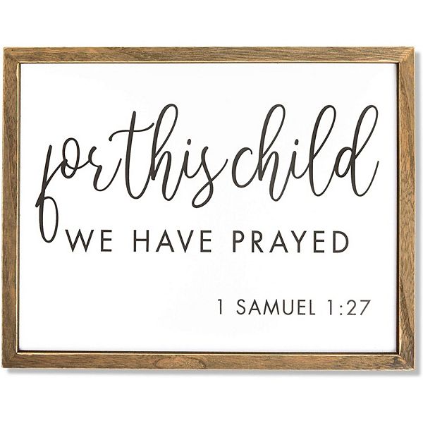 Religious Wall Art, 1 Samuel 1 27 For This Child We Have Prayed (15 x 11.75 In) Farmlyn Creek