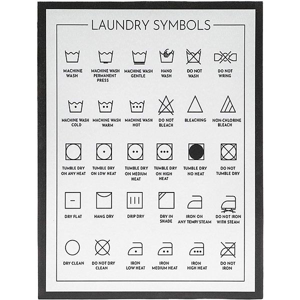 Juvale Laundry Room Symbols Sign, Wall Decor (11.8 x 15.7 Inches) Juvale