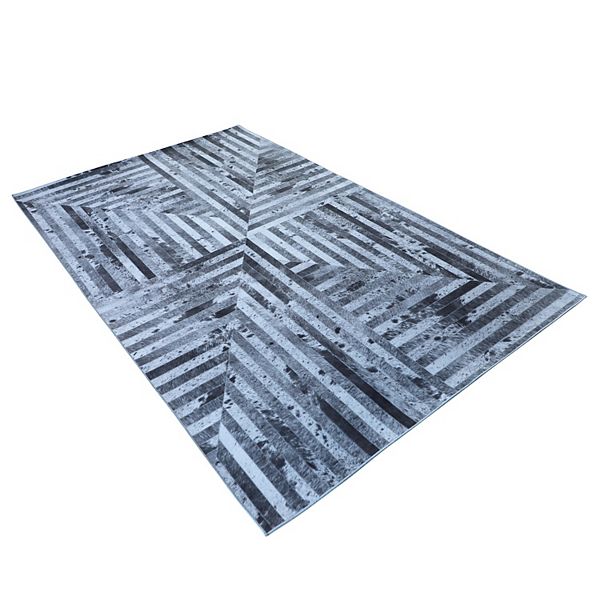 Walk on Me Faux Cowhide Digital Printed Patchwork Caught in the Crosshairs Indoor Area Rug Walk on Me