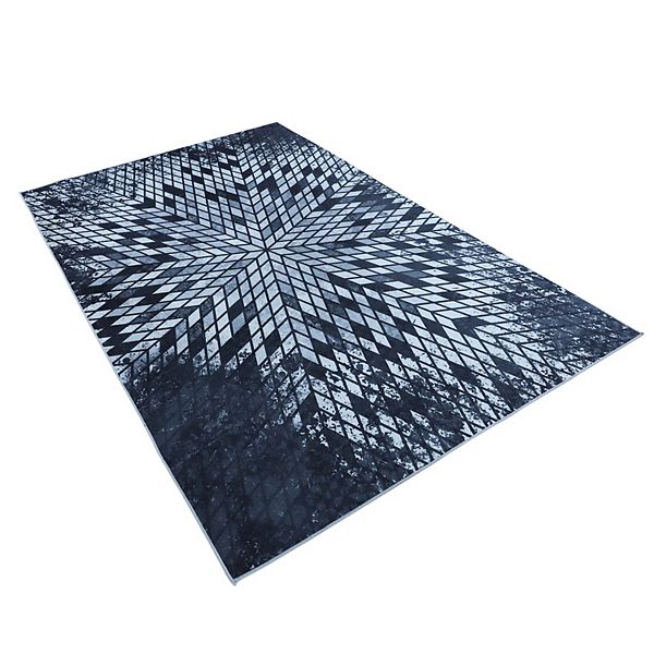 Walk on Me Faux Cowhide Digital Printed Patchwork Astral Sequence Contemporary Indoor Area Rug Walk on Me